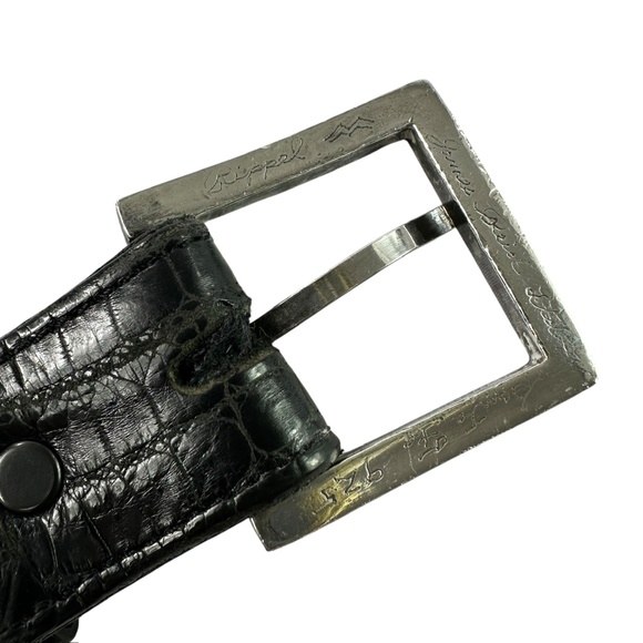 JAMES REID LTD Rippel 925 sterling buckle with Alligator Belt J W Cooper 43 main image 3